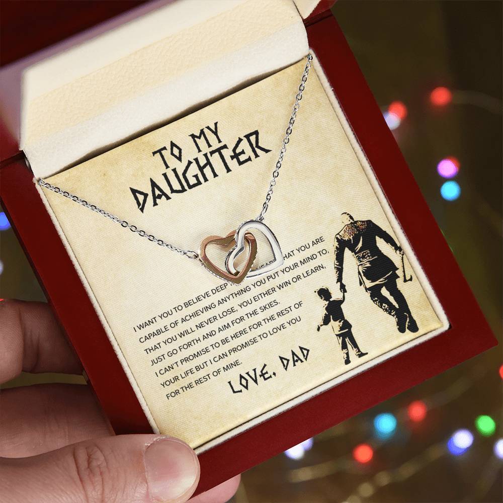 Daughter Aim for the Skies Interlocking Hearts Necklace
