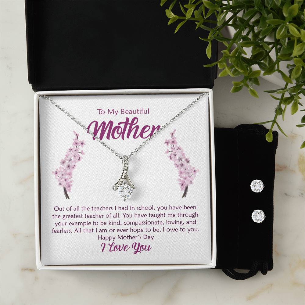 Beautiful Mother, Greatest Teacher - Alluring Beauty Necklace and Earring Set