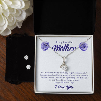 Beautiful Mother, all that I am - Alluring Beauty Necklace and Earring Set