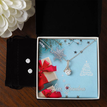 Merry Christmas Love, Grandma - Alluring Beauty Necklace and Earring Set