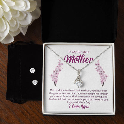 Beautiful Mother, Greatest Teacher - Alluring Beauty Necklace and Earring Set