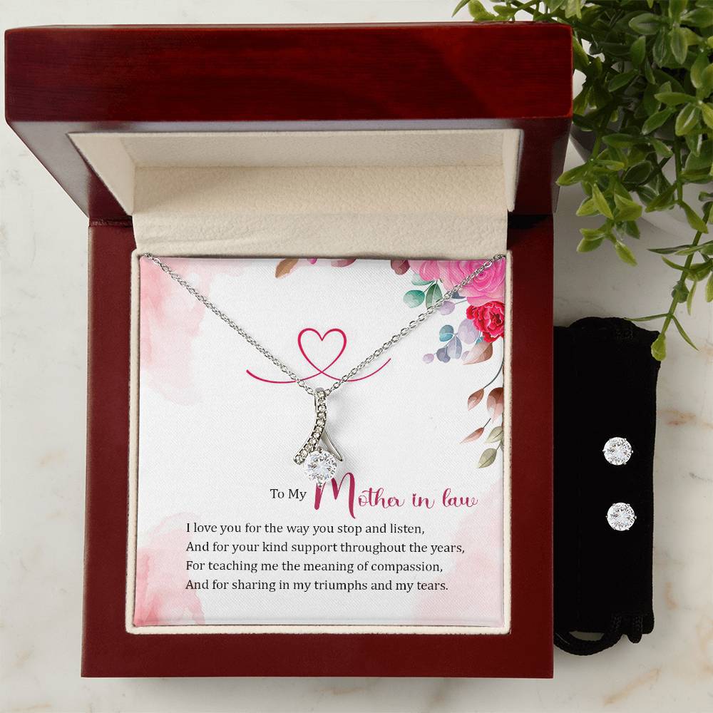 To My Mother in Law - Alluring Beauty Necklace and Earring Set