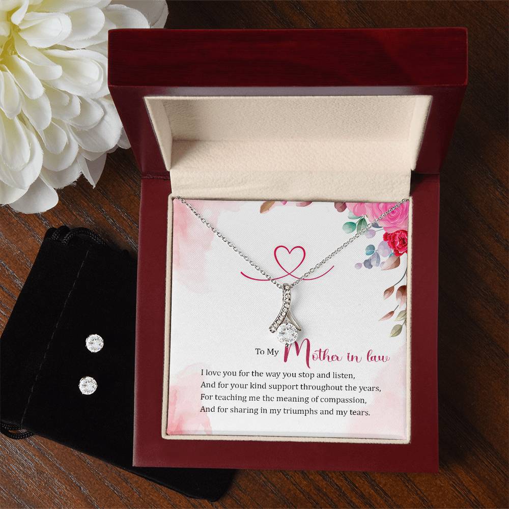 To My Mother in Law - Alluring Beauty Necklace and Earring Set