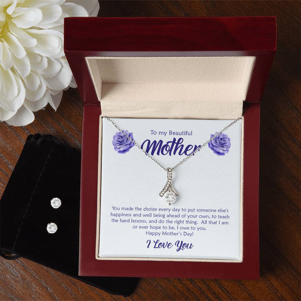 Beautiful Mother, all that I am - Alluring Beauty Necklace and Earring Set