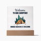 Acrylic Square Design_Camping - LED Base Available