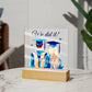 Acrylic Square Design_Graduation-We Did It - LED Base Available