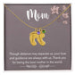 Mom, Though distance may separate us, Baby foot name engraved charm necklace with birthstones