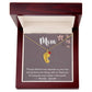 Mom, Though distance may separate us, Baby foot name engraved charm necklace with birthstones