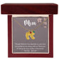 Mom, Though distance may separate us, Baby foot name engraved charm necklace with birthstones