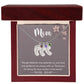 Mom, Though distance may separate us, Baby foot name engraved charm necklace with birthstones