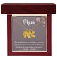 Mom, Though distance may separate us, Baby foot name engraved charm necklace with birthstones