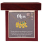 Mom, Though distance may separate us, Baby foot name engraved charm necklace with birthstones