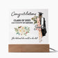 Acrylic Square_Graduation with Personalization(1) -  LED Base Available