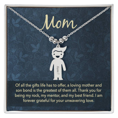 Mom, of all the gifts life has to offer, Kid(s) charm necklace with engraved name(s)