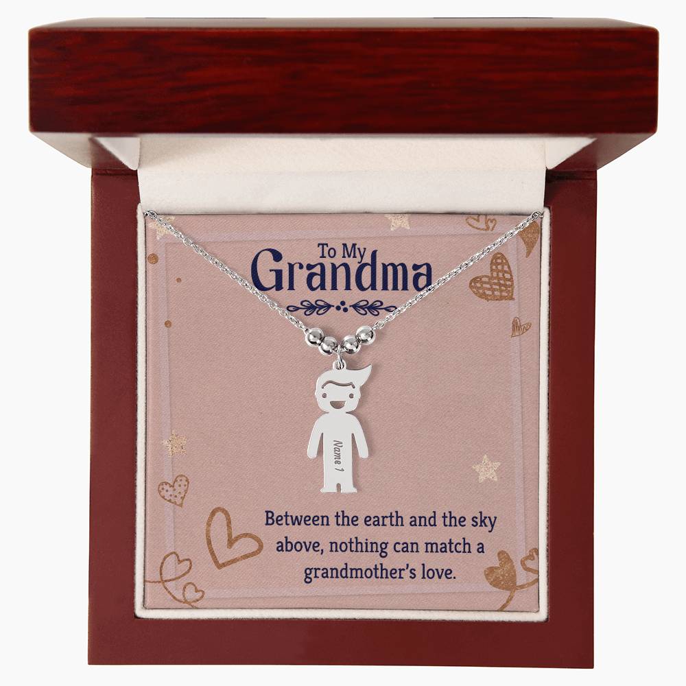 To my Grandma, Kid(s) name engraved charm necklace