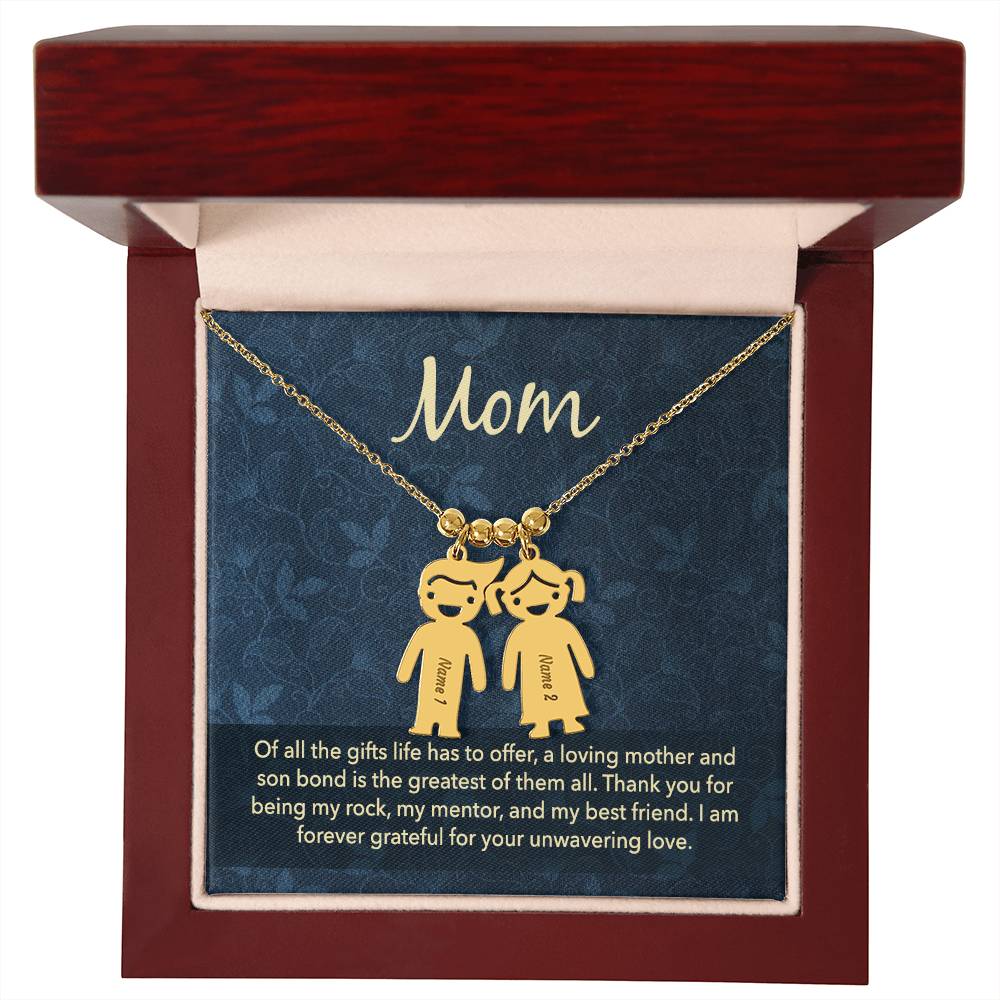 Mom, of all the gifts life has to offer, Kid(s) charm necklace with engraved name(s)
