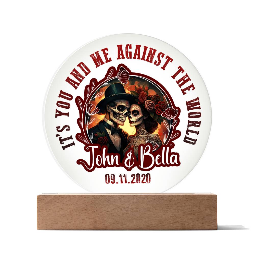 It's-you-and-me - Acrylic Circle with Wooden Base