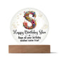 Happy-Birtday - Acrylic Circle with Wooden Base