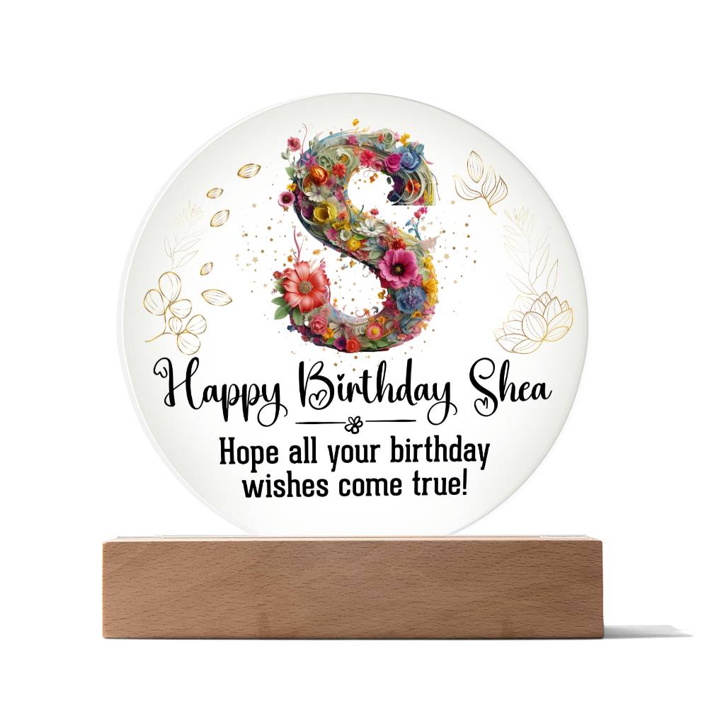 Happy-Birtday - Acrylic Circle with Wooden Base