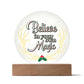 Believe-in - Acrylic Circle with Wooden Base