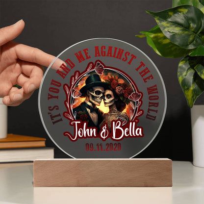 It's-you-and-me - Acrylic Circle with Wooden Base