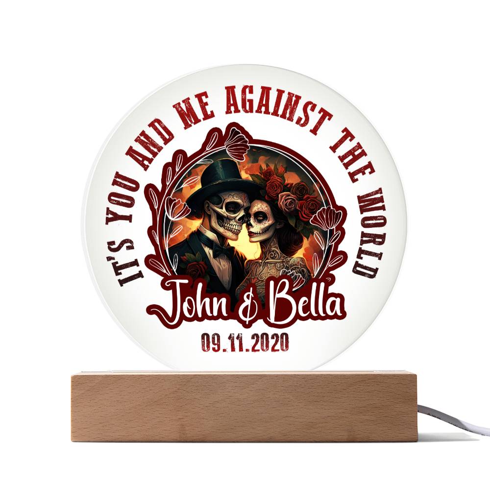 It's-you-and-me - Acrylic Circle with Wooden Base