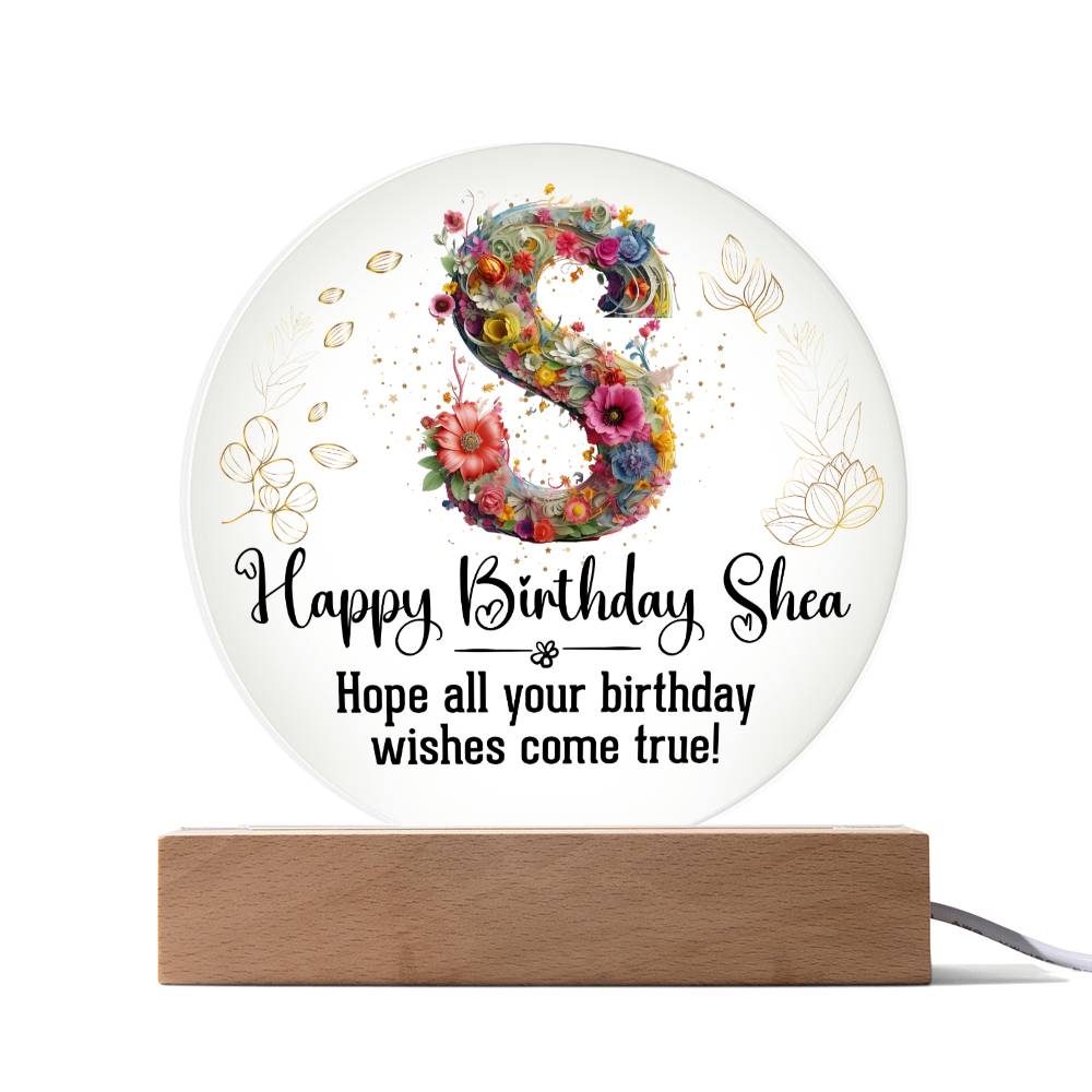 Happy-Birtday - Acrylic Circle with Wooden Base