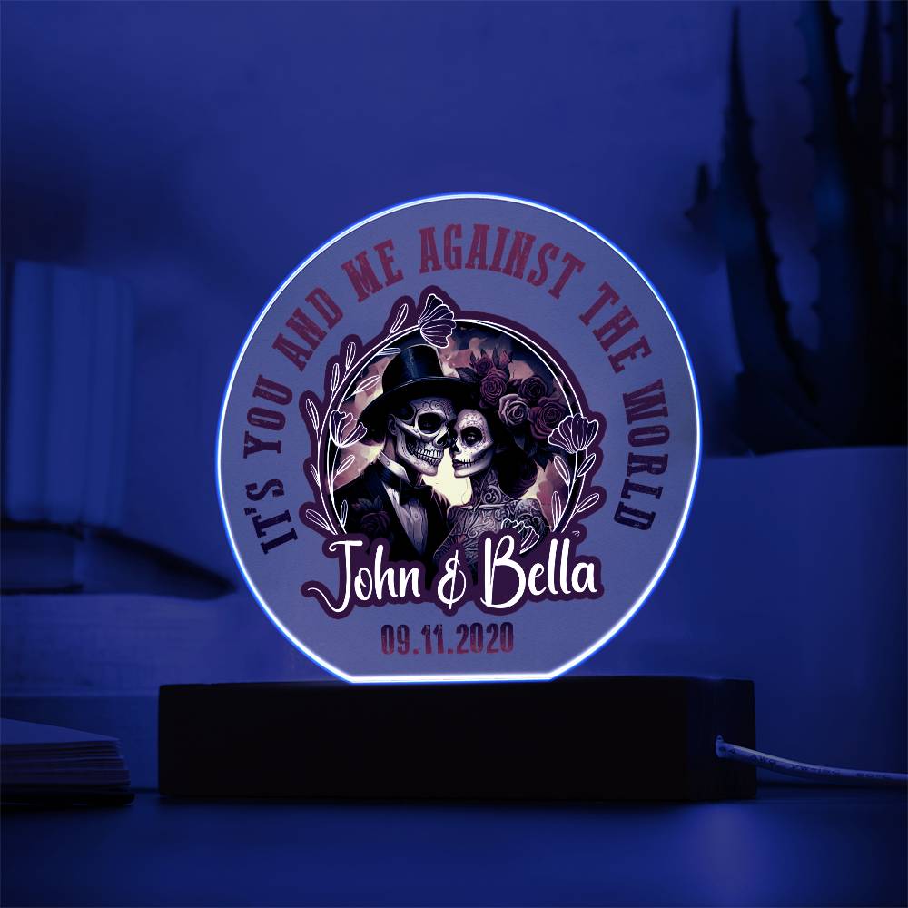 It's-you-and-me - Acrylic Circle with Wooden Base