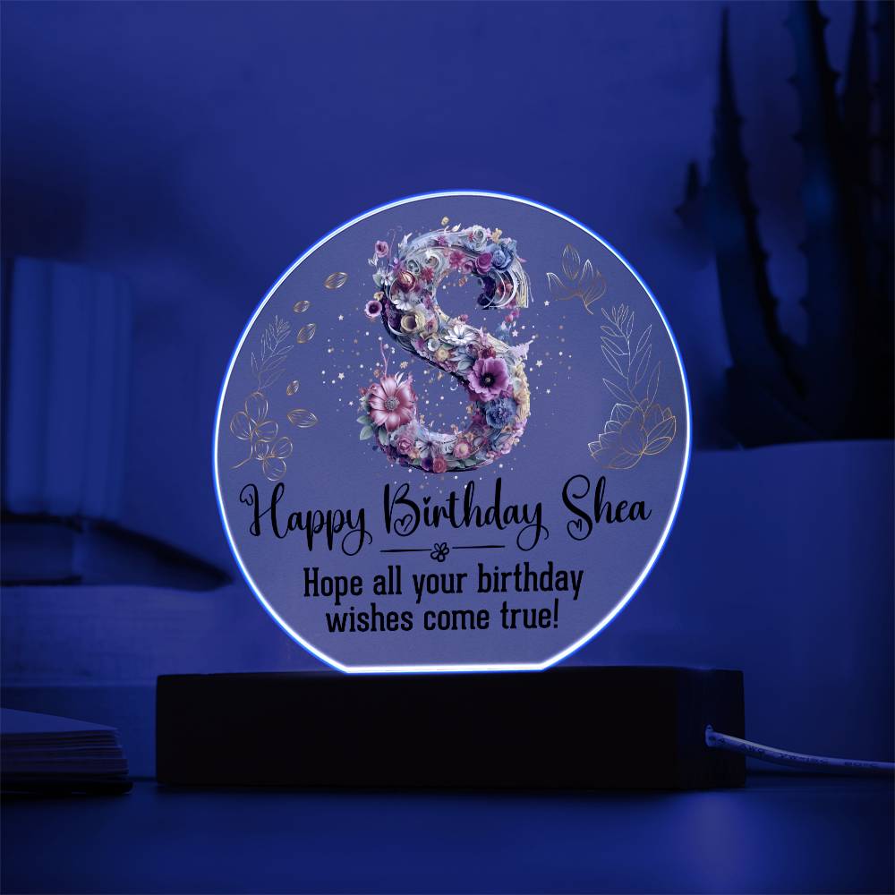 Happy-Birtday - Acrylic Circle with Wooden Base