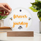 Acrylic Circle-You're the reason 'forever' feels like a beautiful journey. - Acrylic Circle with Wooden Base