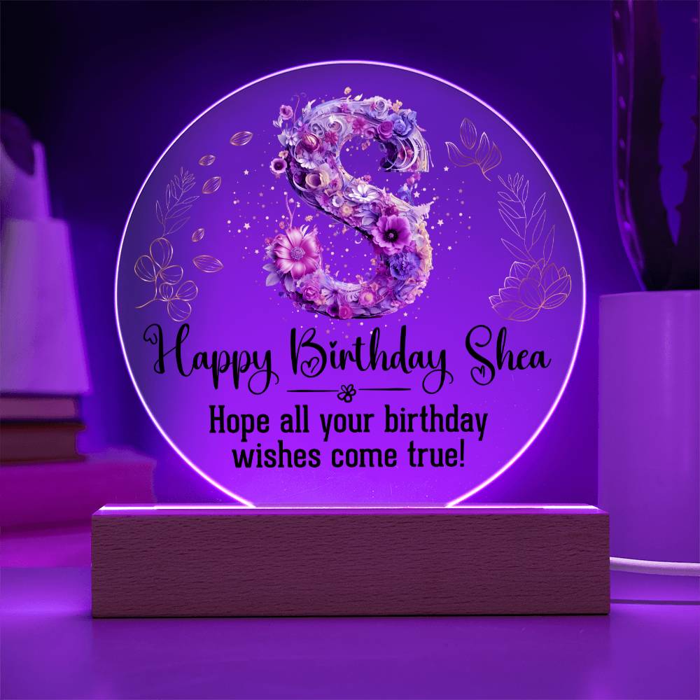 Happy-Birtday - Acrylic Circle with Wooden Base