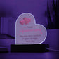 Acrylic heart Plaque May your love continue to grow stronger each day! - with LED Base