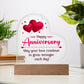 Acrylic heart Plaque May your love continue to grow stronger each day! - with LED Base