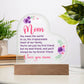 Acrylic Heart Plaque You mean the world to us, the irreplaceable heart of our family. -  with LED Base
